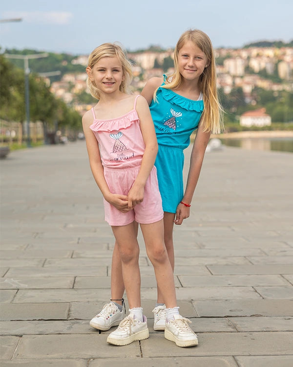 Girls Short Jumpsuit Rose
