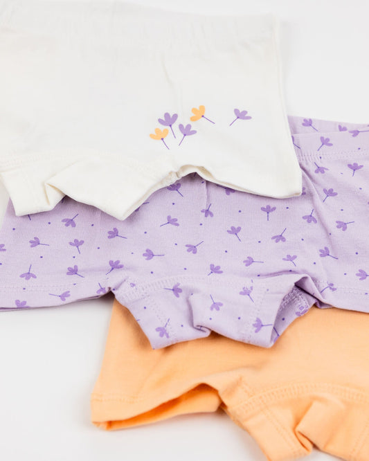 Girls' boxers FLOWERS 3 pieces