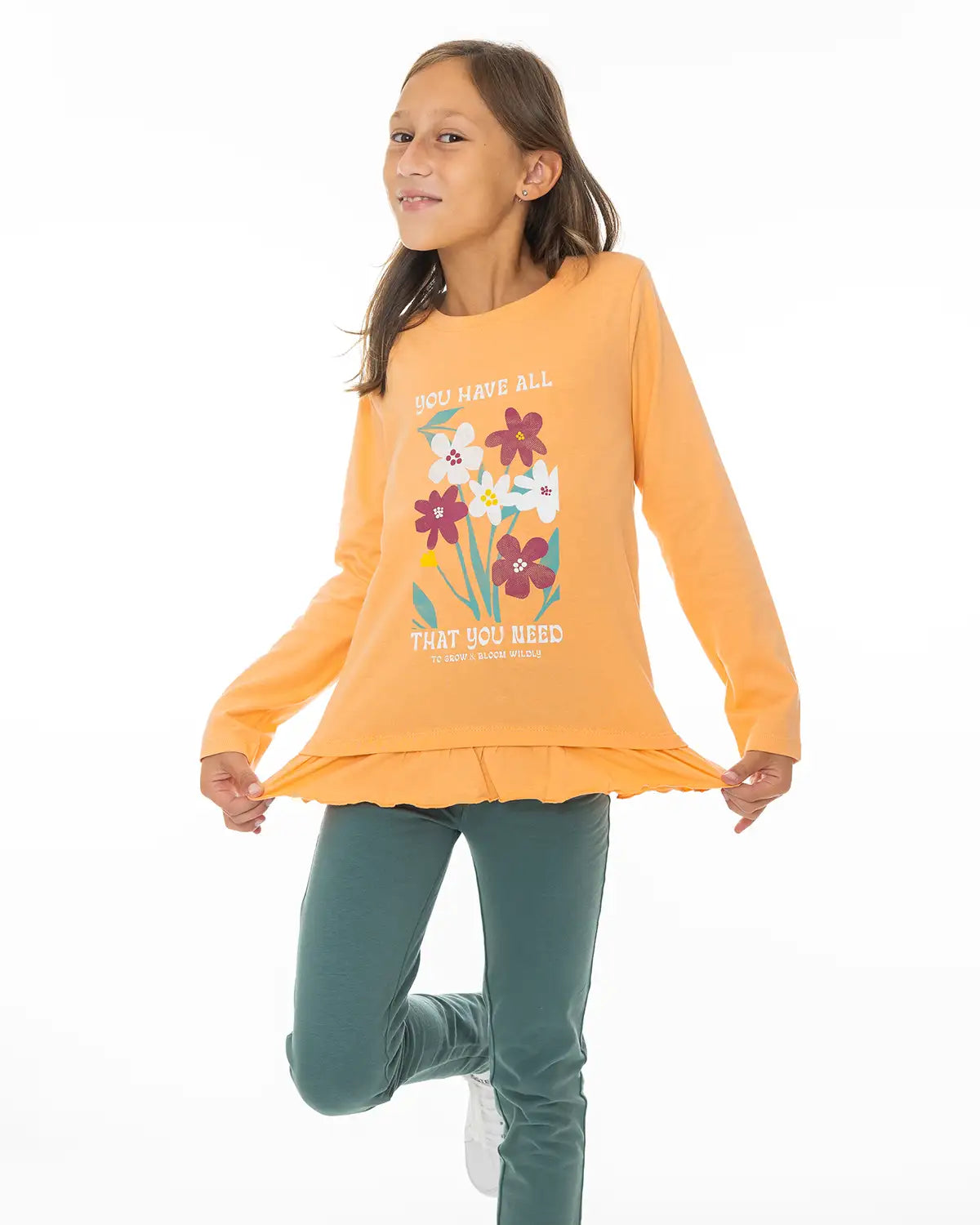 Girls Shirt Bloom Orange