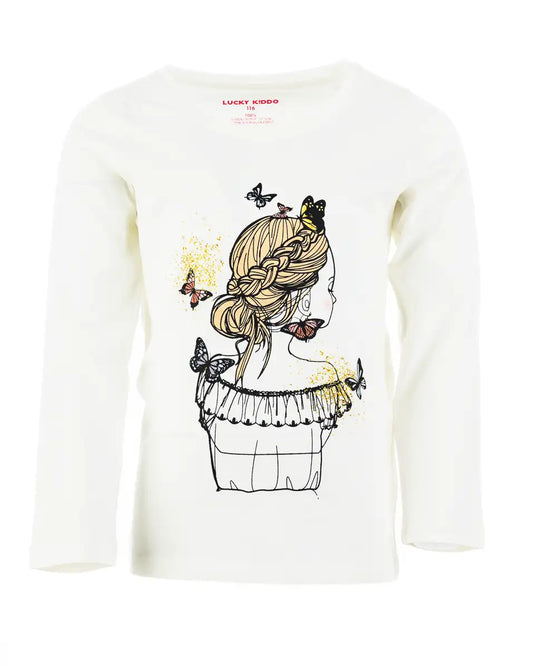 Girls Shirt Butterfly Lady