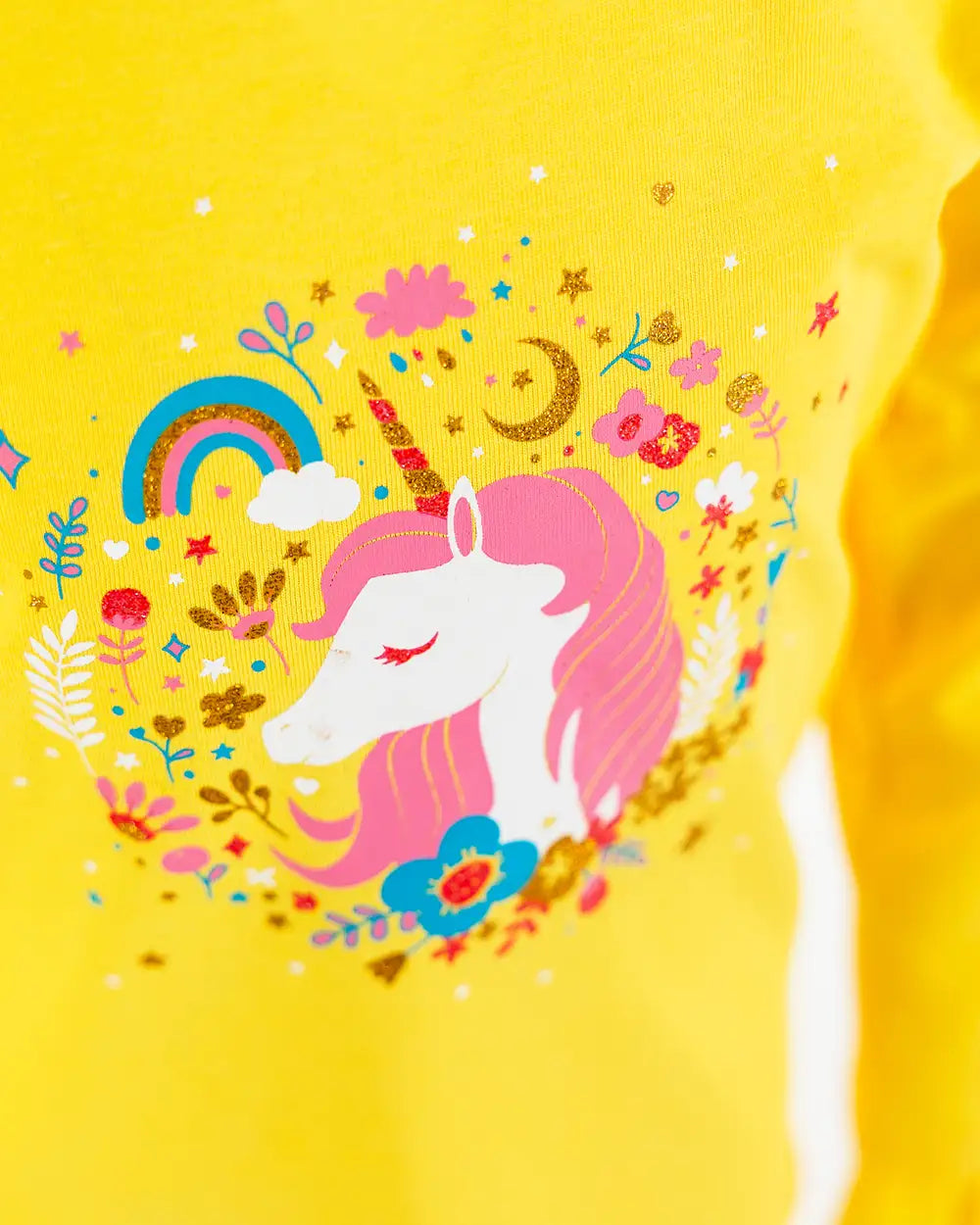 Girls Shirt Enchated Unicorn Yellow