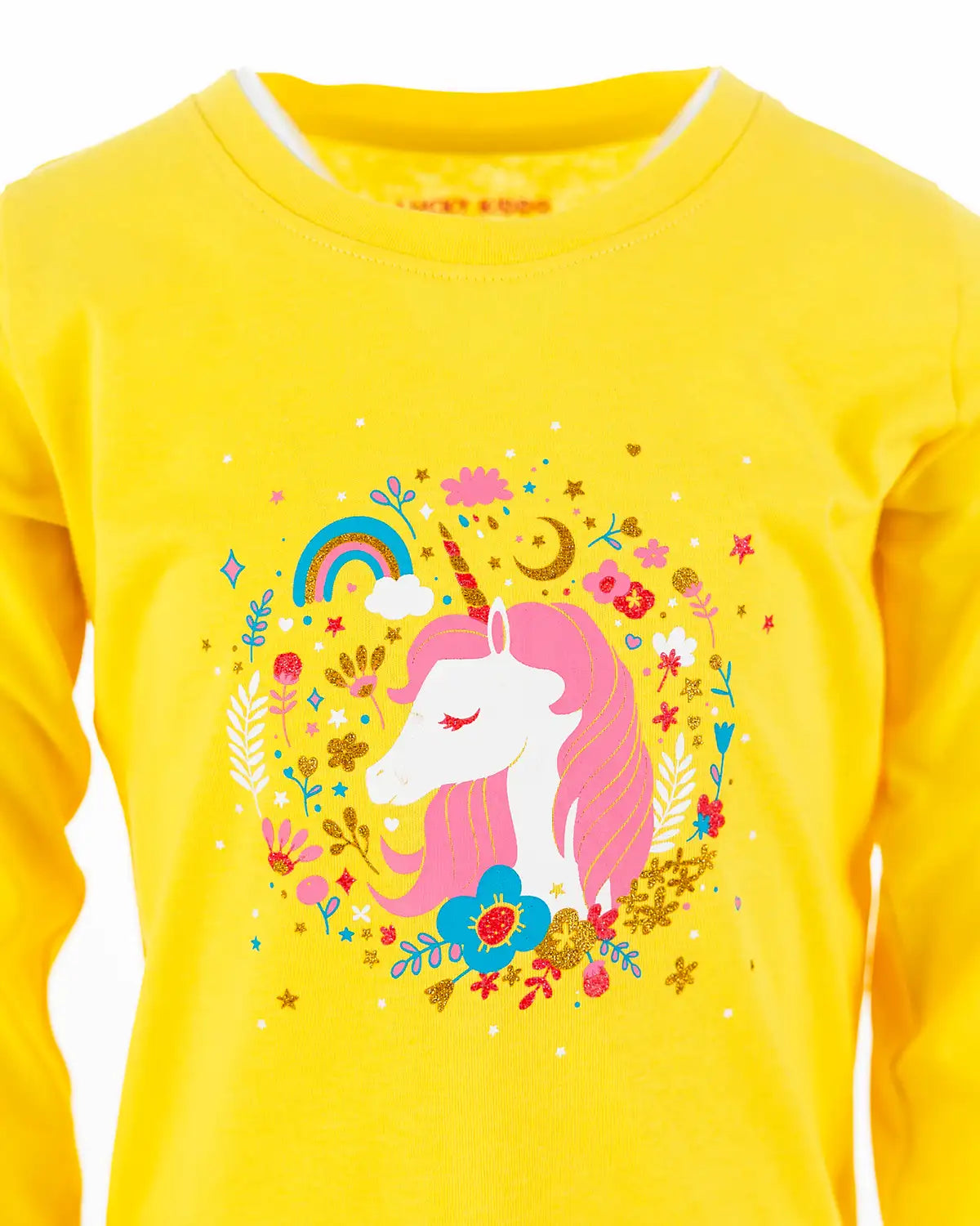 Girls Shirt Enchated Unicorn Yellow