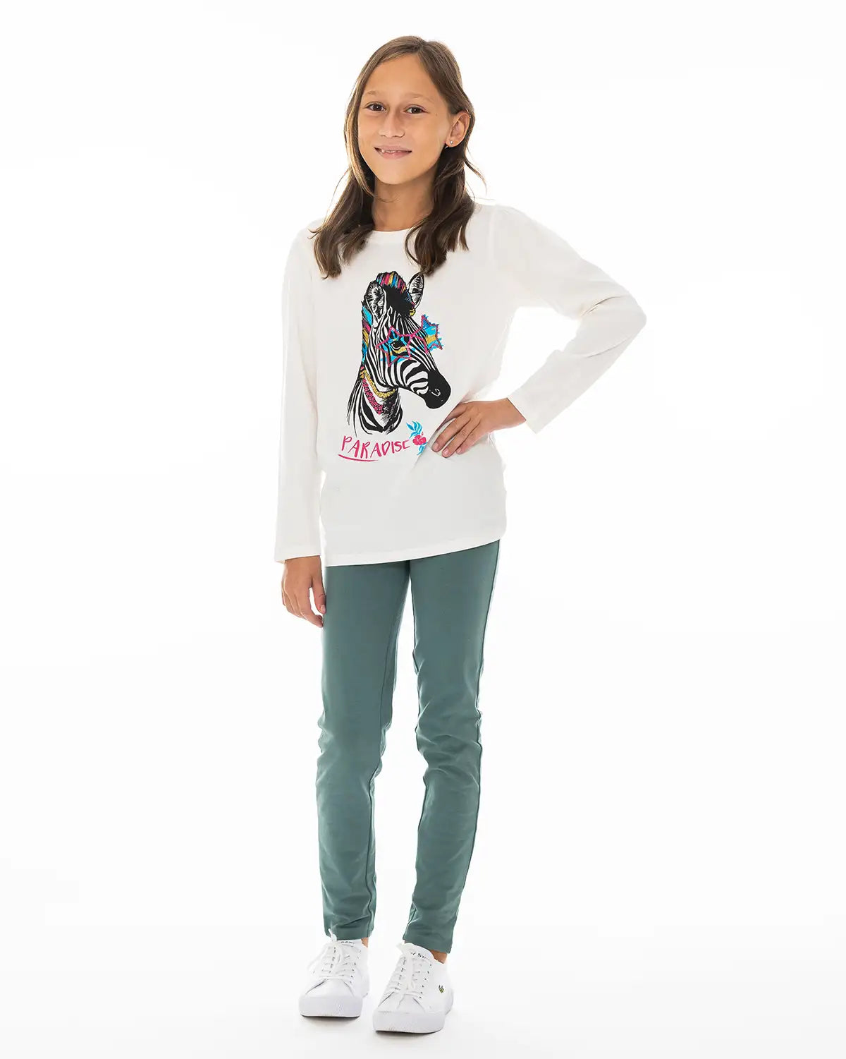 Girls Shirt Zebra Paradise