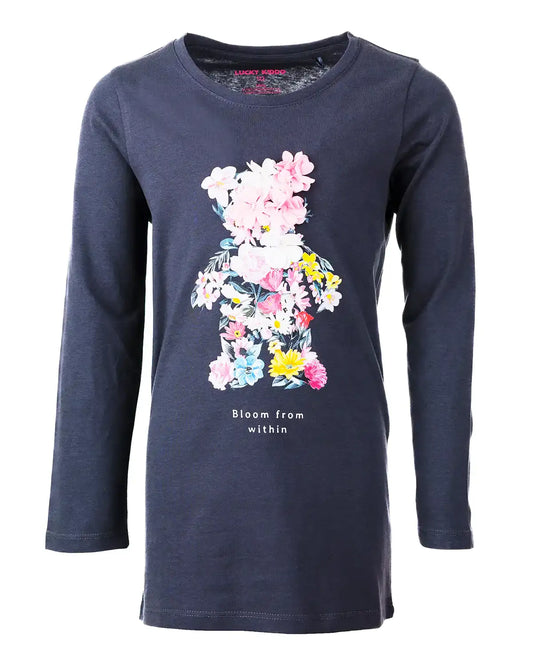 Girls Tunic Antracite Teddybear