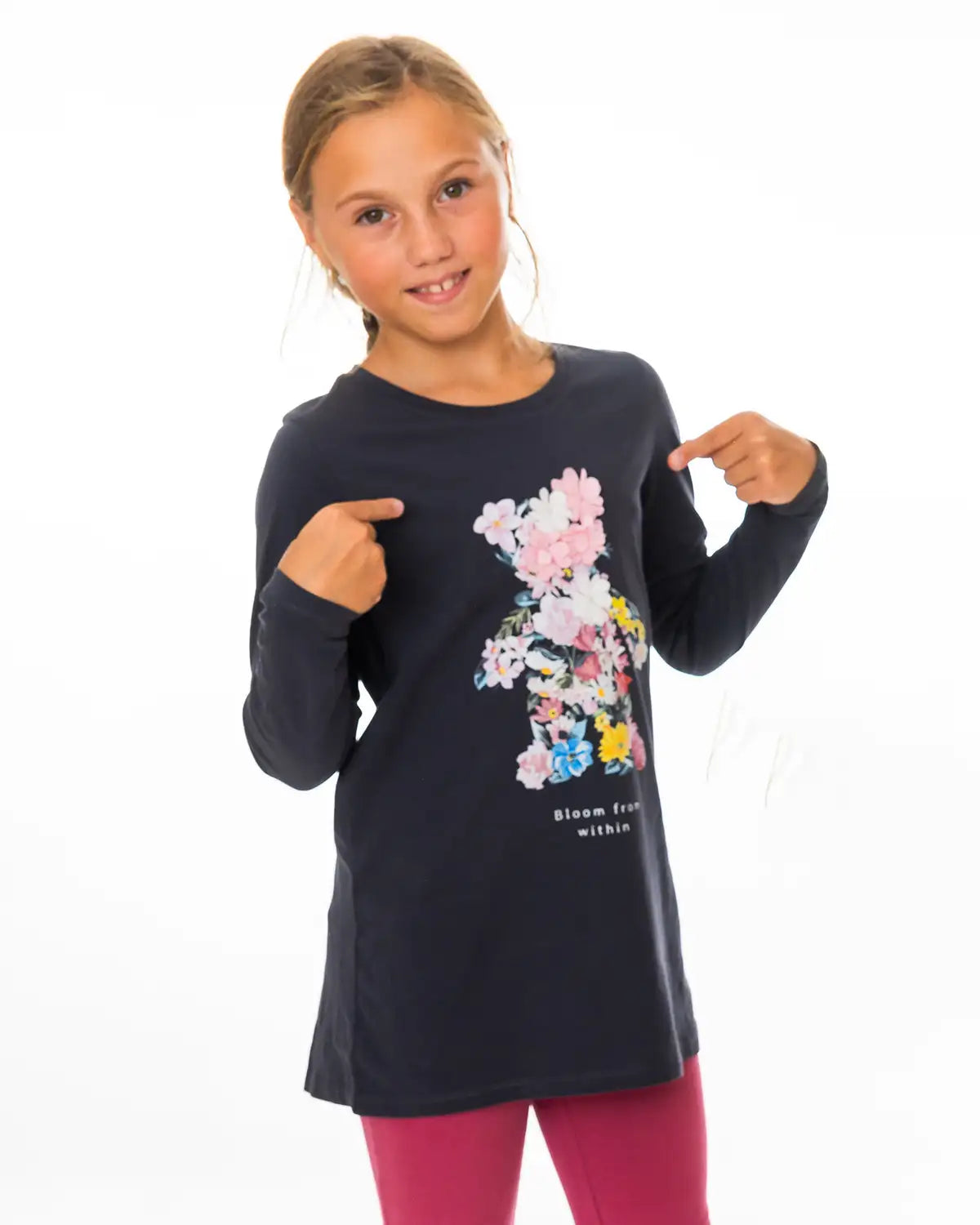 Girls Tunic Antracite Teddybear