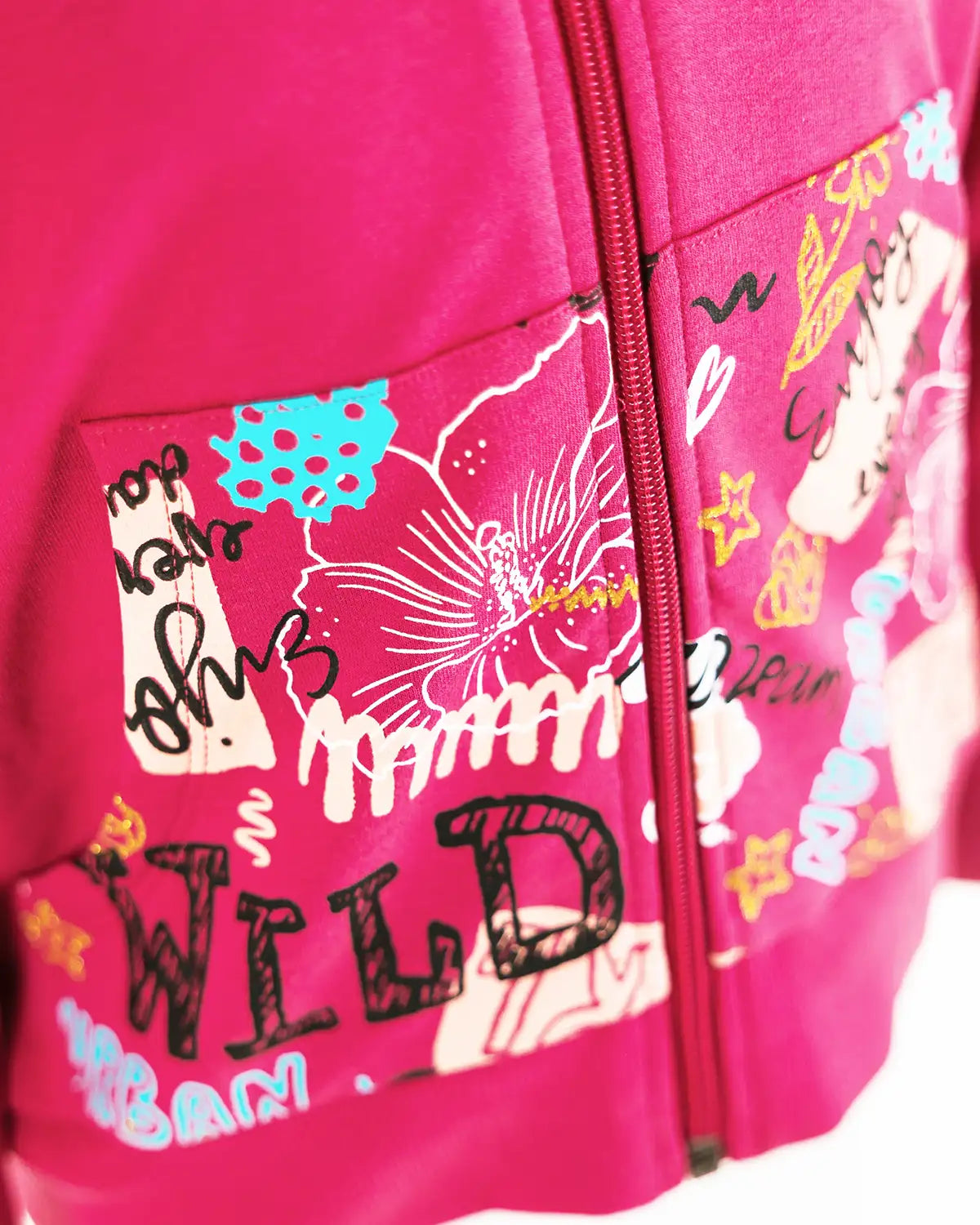 Girls Zipper Hoodie Wild