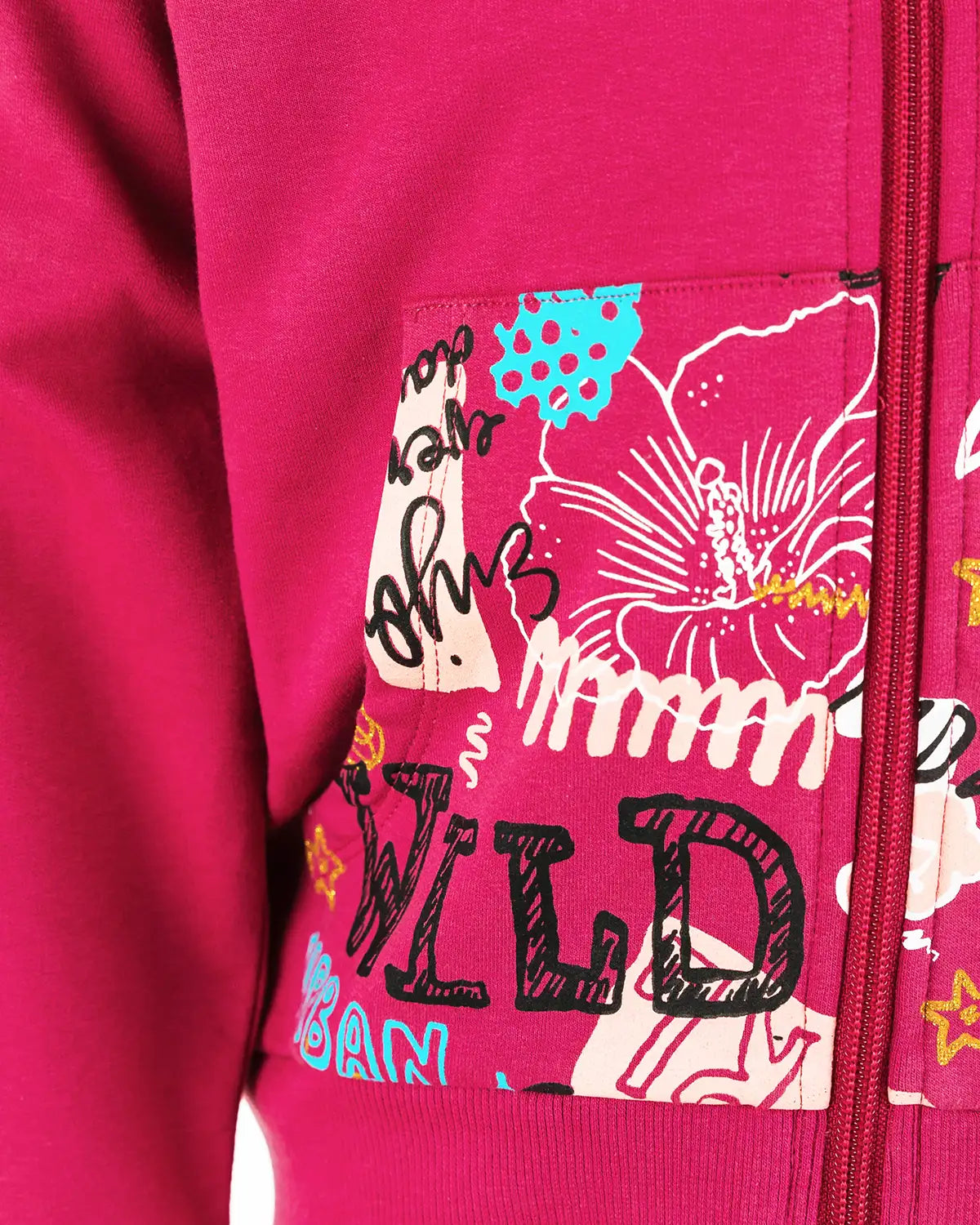 Girls Zipper Hoodie Wild
