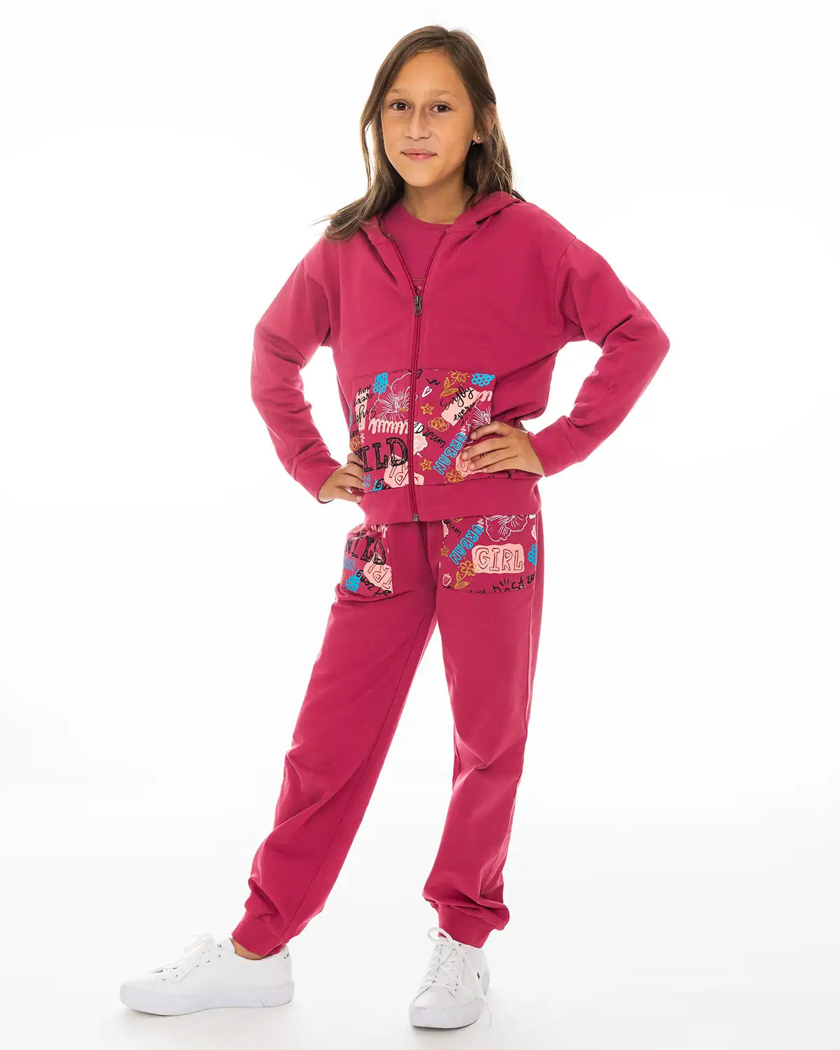 Girls Zipper Hoodie Wild