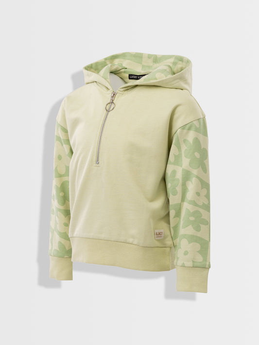 Organic Half-zip Hoodie Aloe Wash