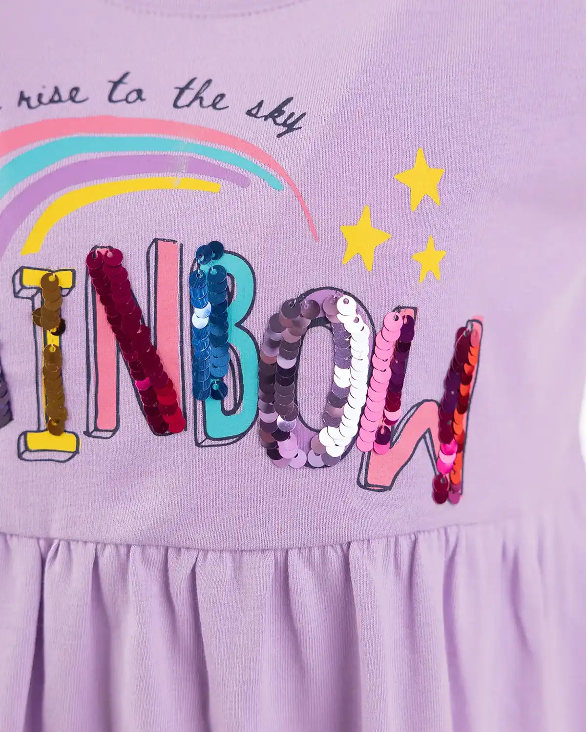 Girls Dress Purple Rainbow
