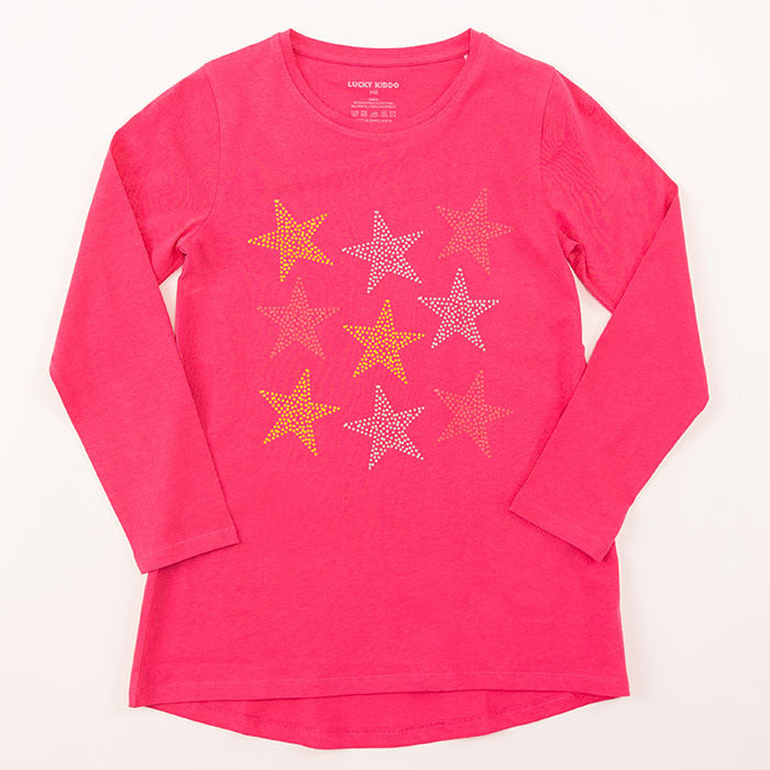 Girls Tunic Pink Stars
