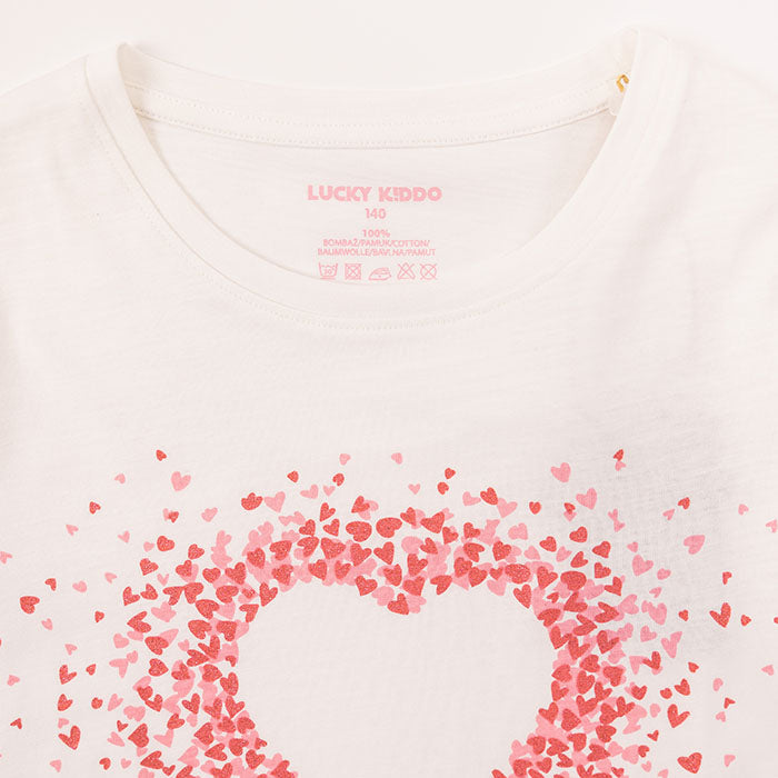 Girls Shirt White Heart