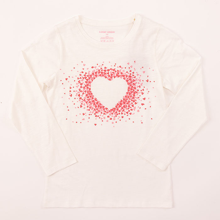 Girls Shirt White Heart