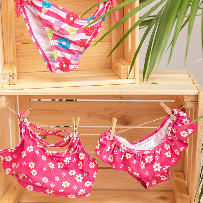 Girls Swimsuit Set Flowers