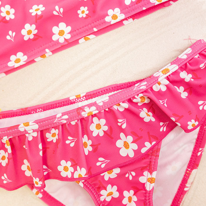 Girls Swimsuit Set Flowers
