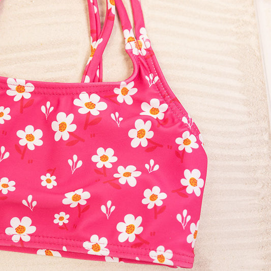 Girls Swimsuit Set Flowers