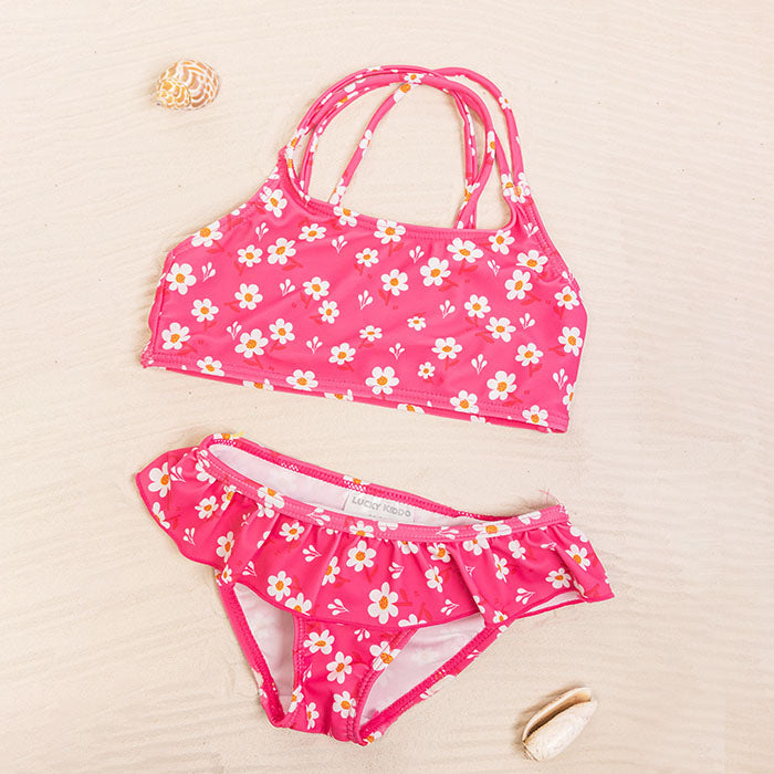 Girls Swimsuit Set Flowers