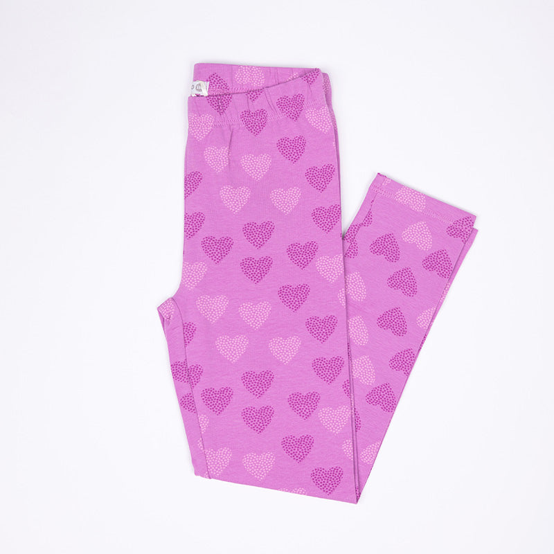 Girls Leggings Purple Love