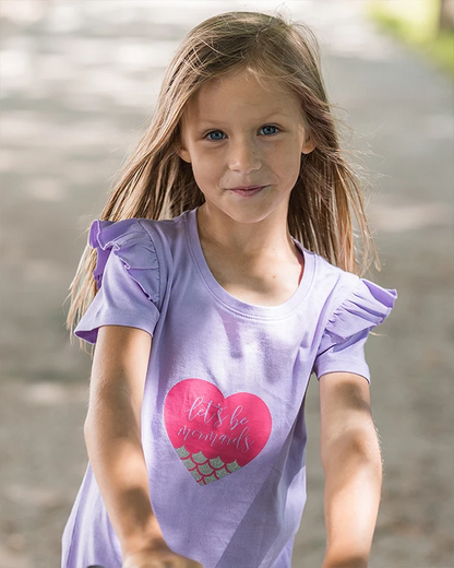 Girls T-shirt Purple Love