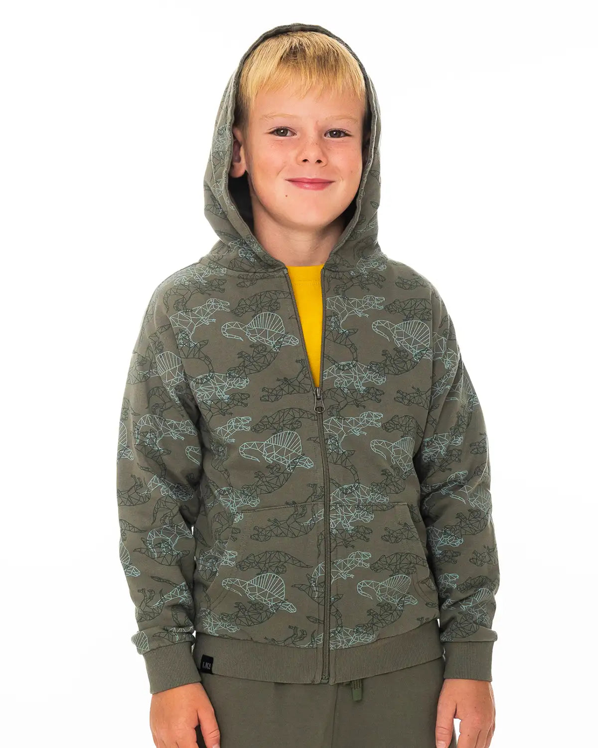 Boy Zipper Hoodie Olive