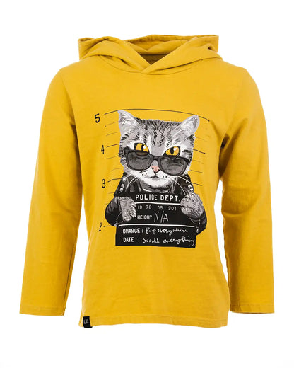 Boys Hoodie T-shirt Bad Cat