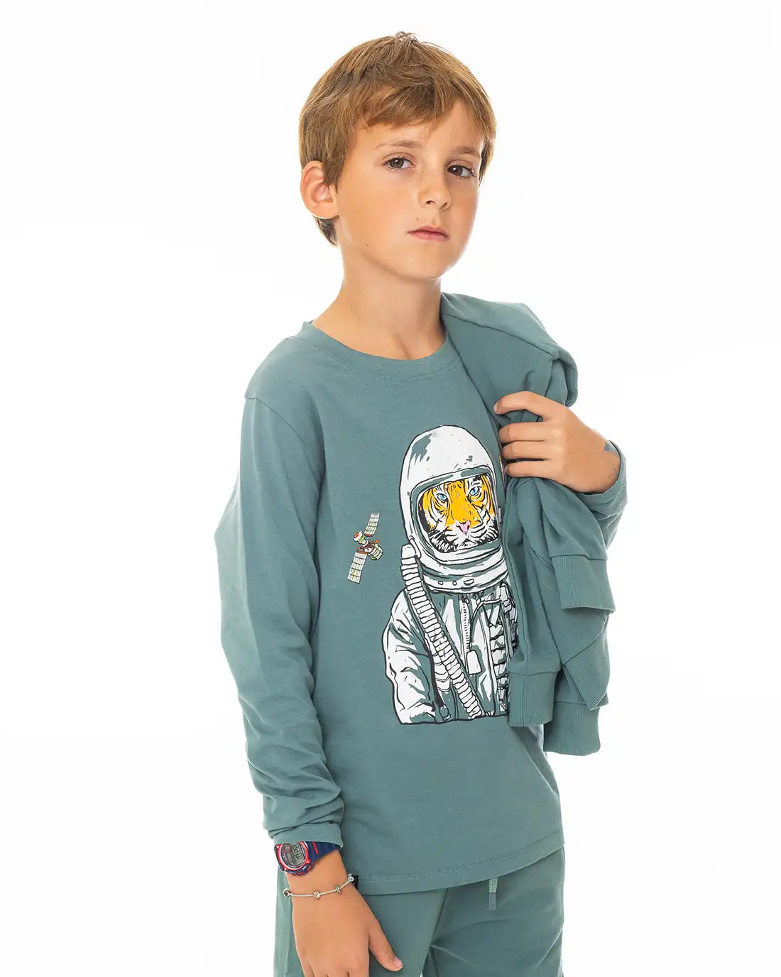 Boys Shirt Space Tiger