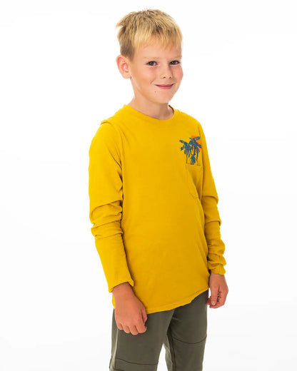 Boys Shirt Yellow Palm