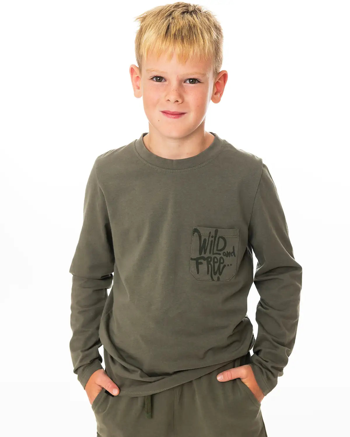 Boys T-shirt Pocket Olive