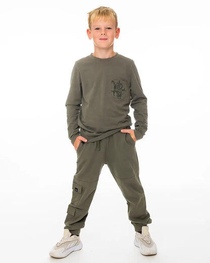 Boys T-shirt Pocket Olive