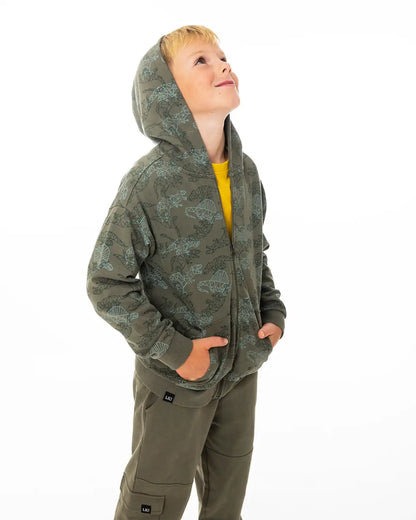 Boy Zipper Hoodie Olive