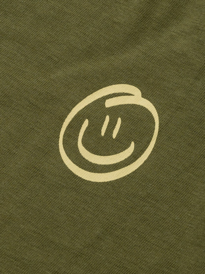 Organic T-shirt Dark Green Smiley