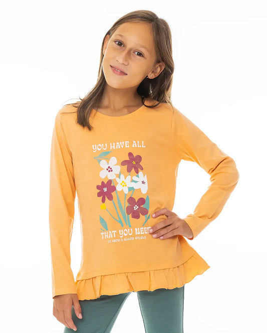 Girls Shirt Bloom Orange