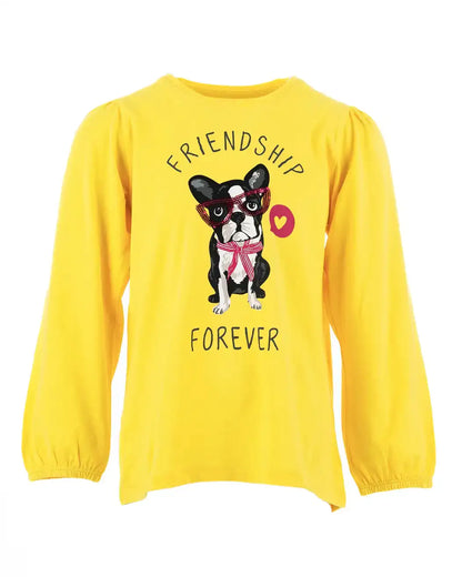 Girls Shirt Doggy Friendship