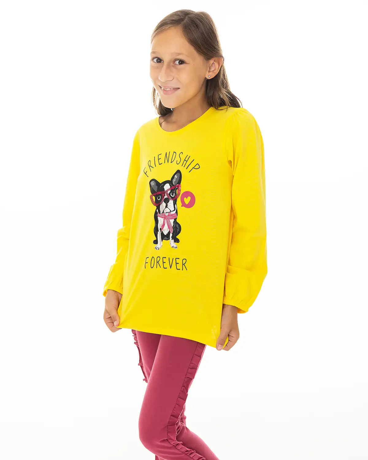 Girls Shirt Doggy Friendship