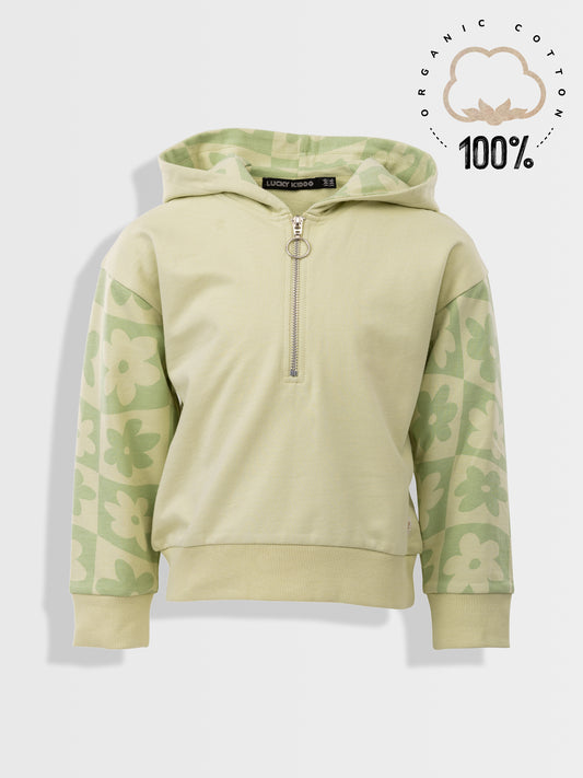 Organic Half-zip Hoodie Aloe Wash