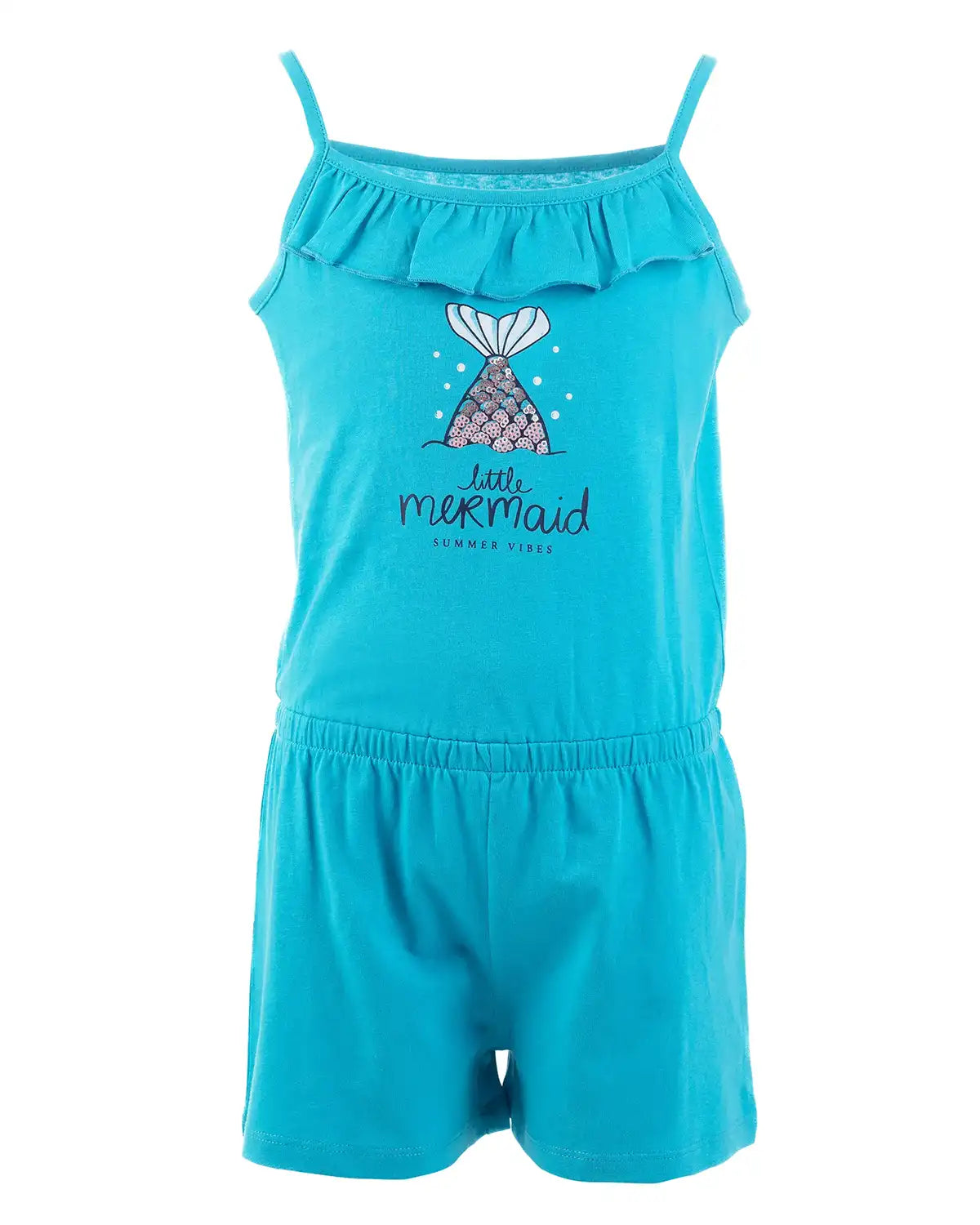 Girls Short Jumpsuit Aqua