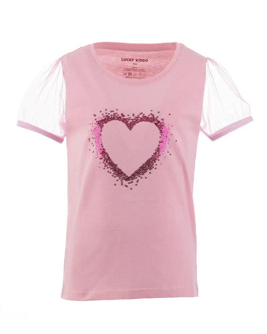 Girls T-shirt Pink Heart