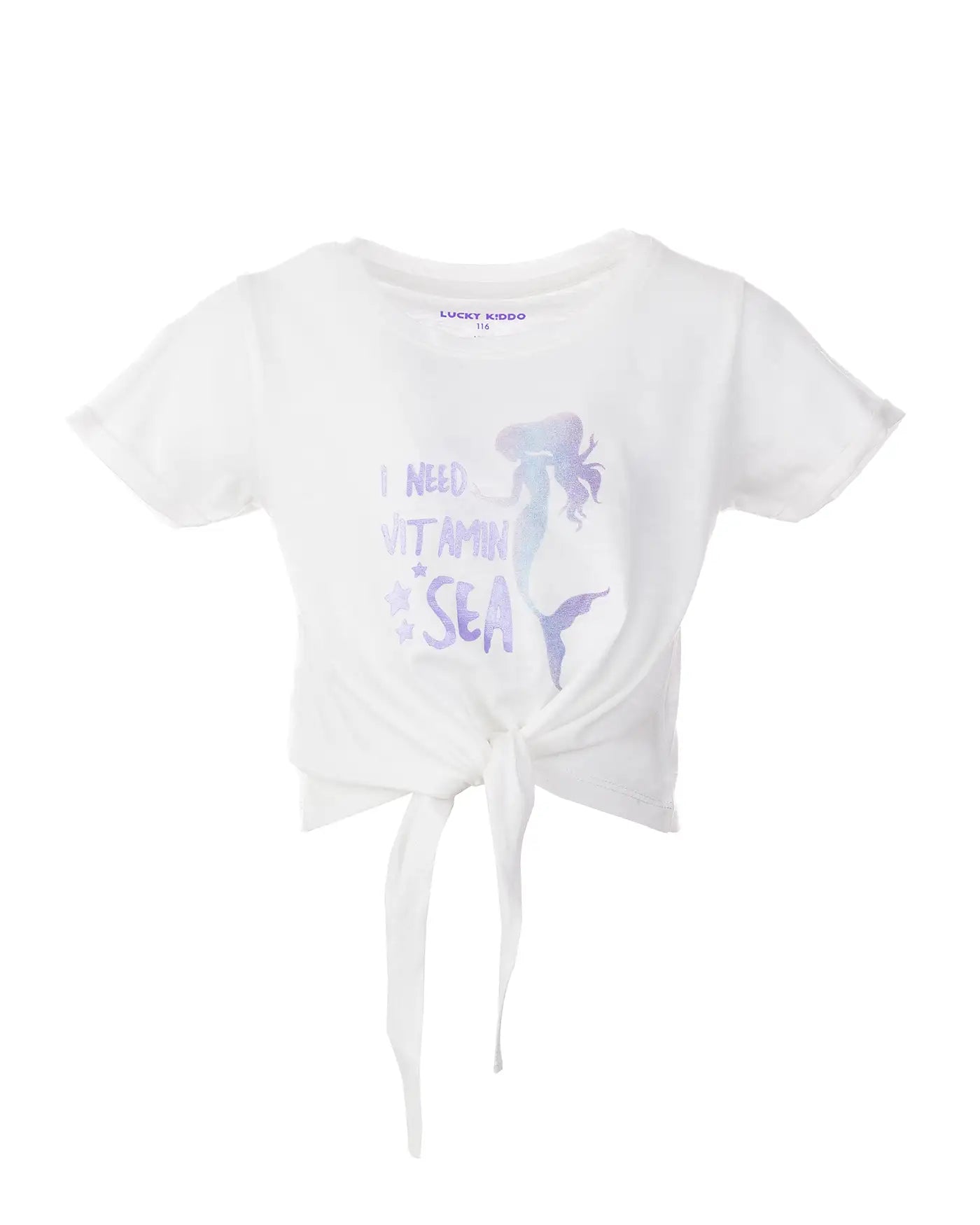 Girls Crop Top White Mermaid