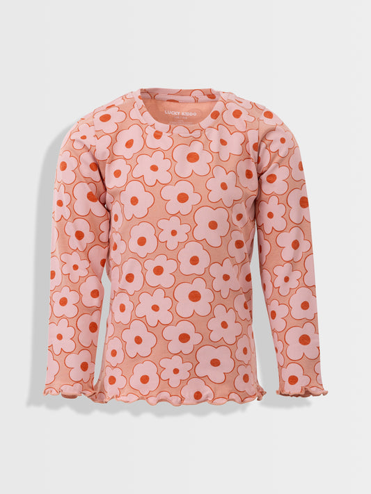 T-shirt Peach Beige Flowers