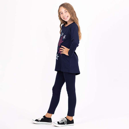 Girls Leggings Dark Blue