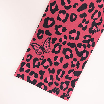 Girls Leggings Pink Leopard