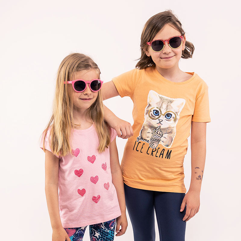 Girls T-shirt Yellow Cat