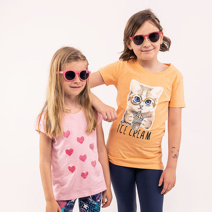 Girls T-shirt Yellow Cat