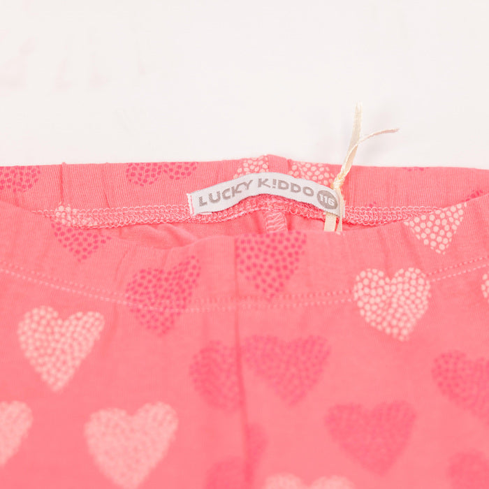 Girls Short Leggings Pink Love