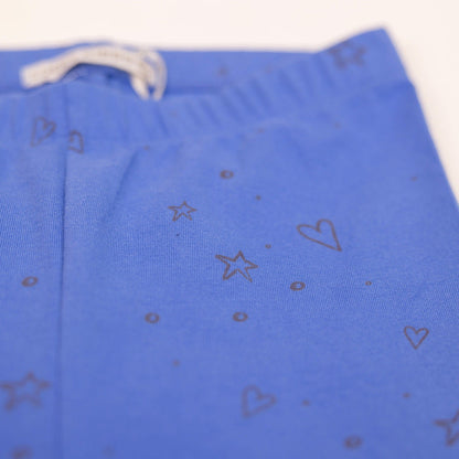 Girls Short Leggings Blue Stars