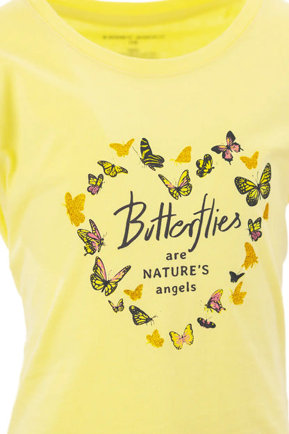 Girls T-shirt Yellow Butterflies