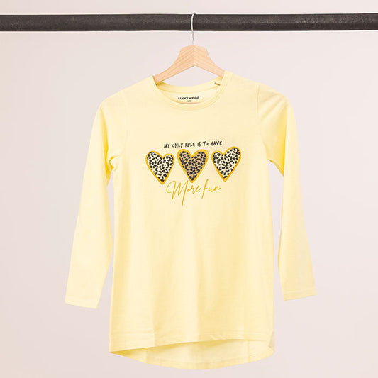 Girls Tunic Yellow Hearts