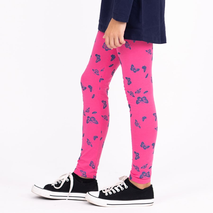 Girls Leggings Pink Butterflies